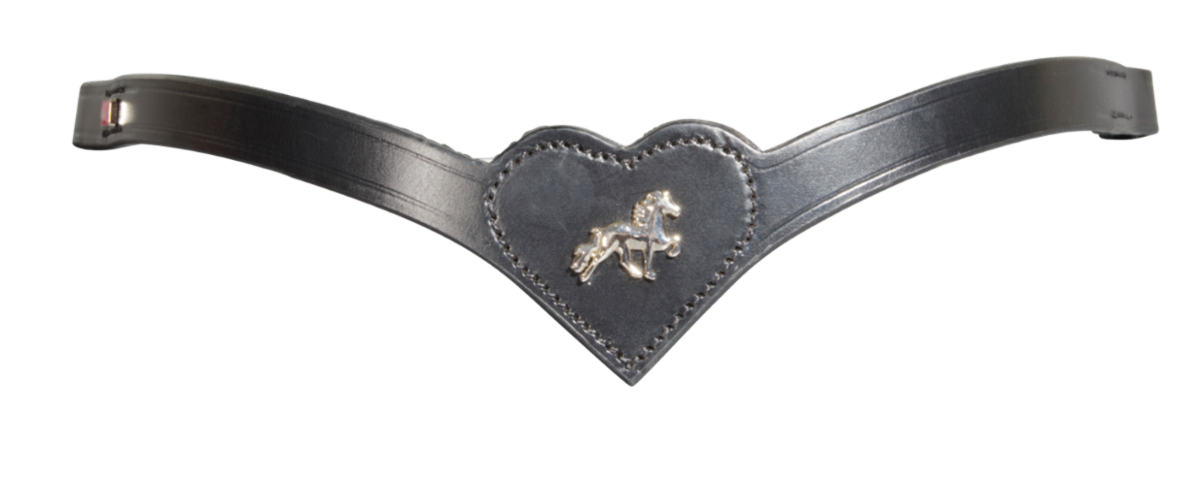 Kombi Browband with heart and horse