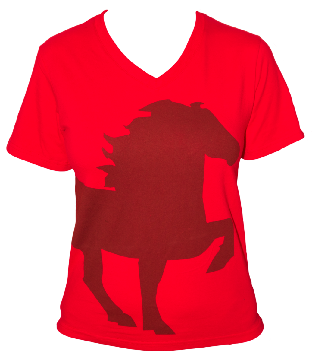 T-shirt w. horse and V-neck